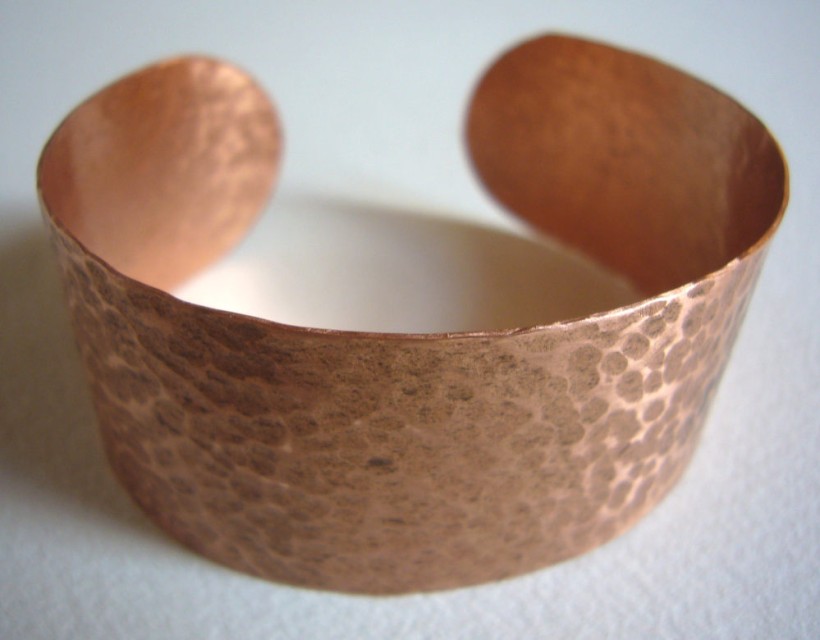 Hammered Copper Cuff Bracelet 1" wide