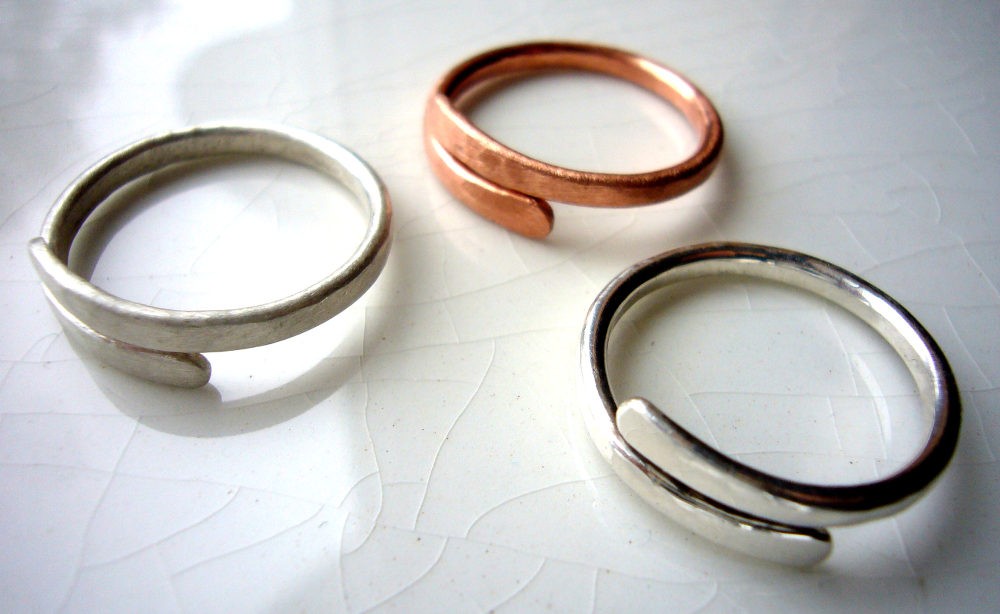 Single Wrap Rings-silver and copper